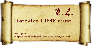 Miatovics Libériusz névjegykártya